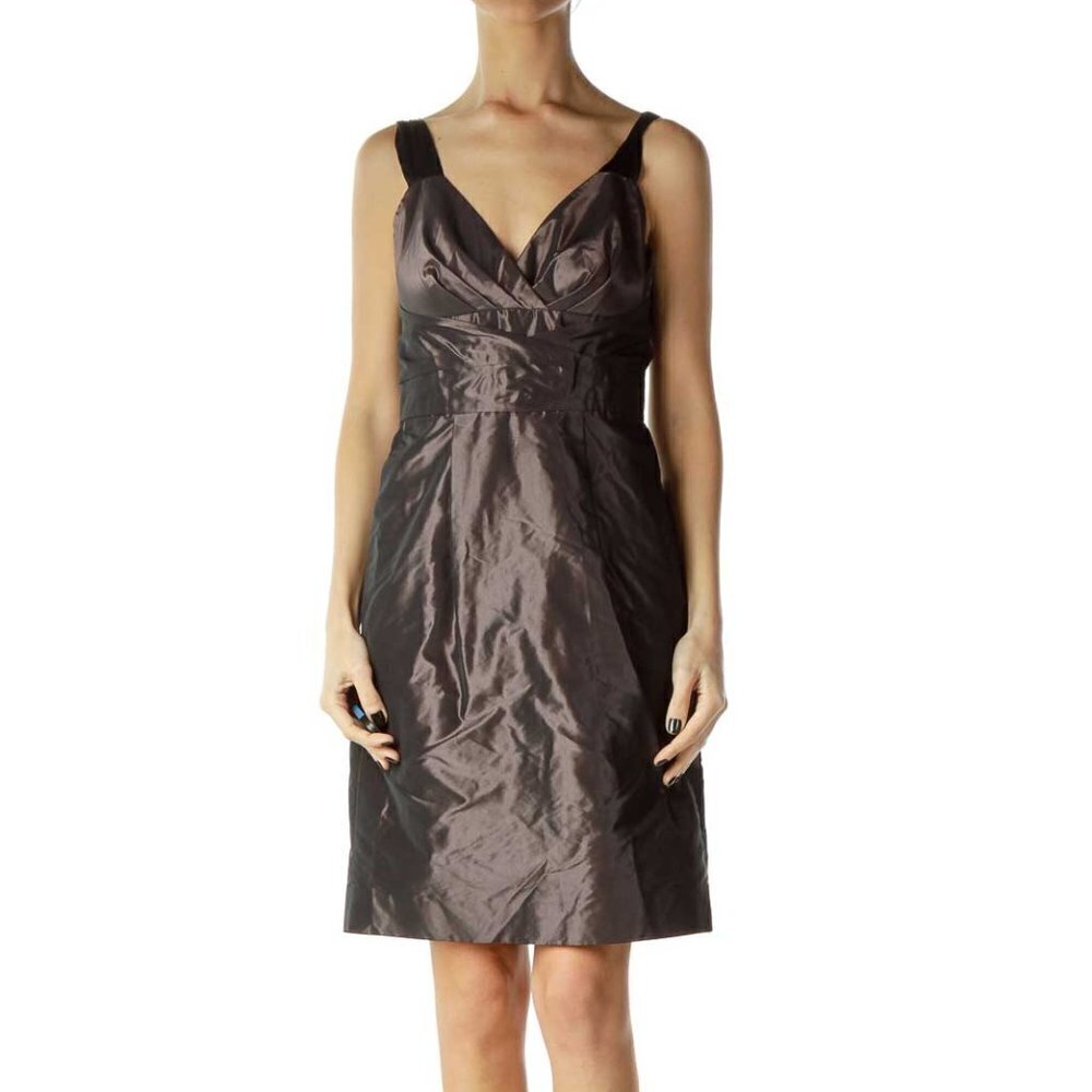 Banana Republic Purple Shiny A-Line Cocktail Dress